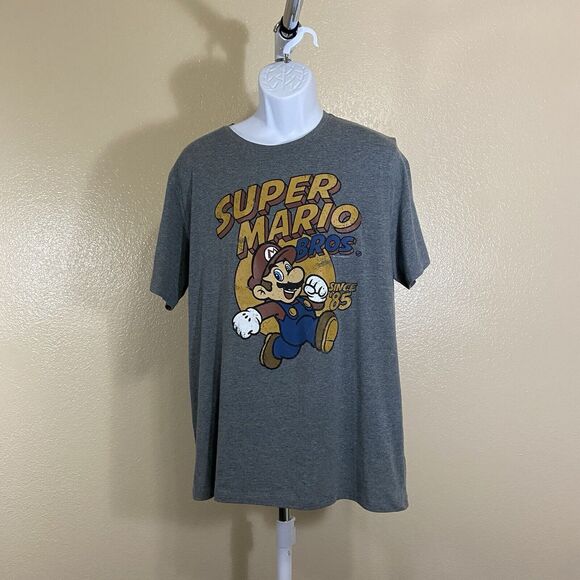 Super Mario Bros Since '85 Adult XL Gray T-shirt Nintendo - Picture 1 of 8